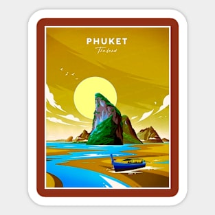 Phuket Thailand Vintage Abstract Travel Advertising Print Sticker